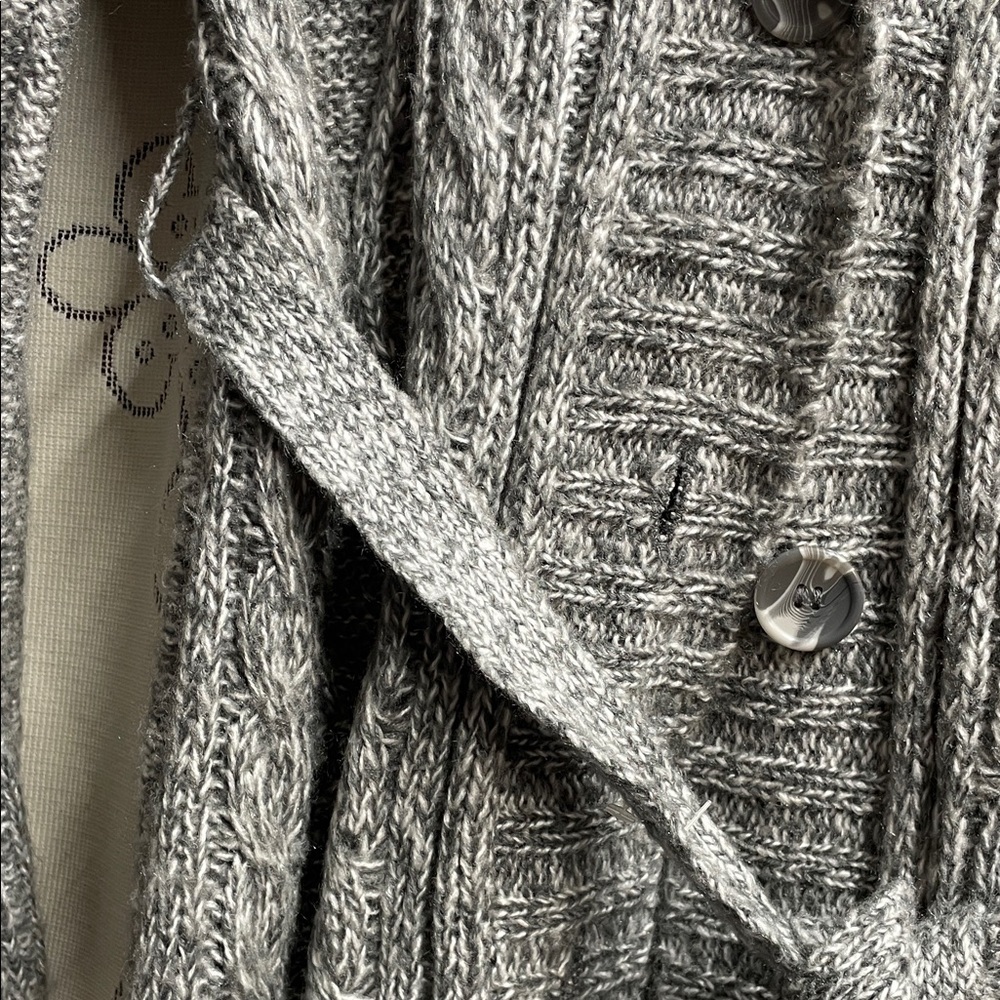Faded Glory Women's Gray Cable Knit Cardigan - Picture 3 of 8